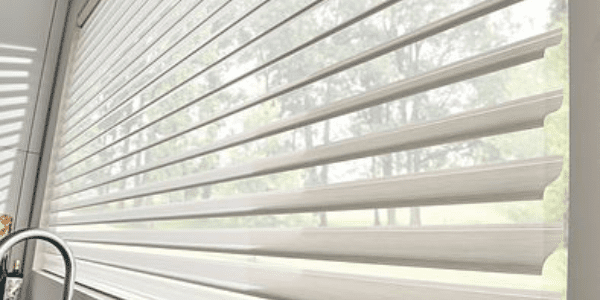 A window with blinds on the outside of it